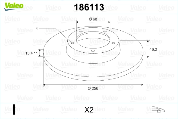 VALEO 186113 Brake Disc