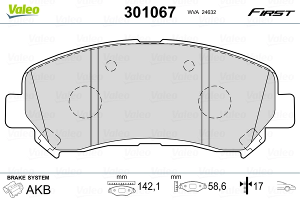 Brake Pad Set, disc brake FIRST 301067