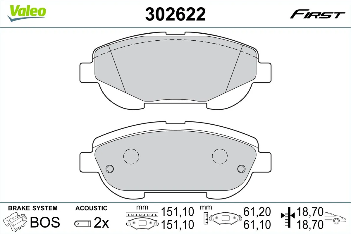 Brake Pad Set, disc brake FIRST 302622