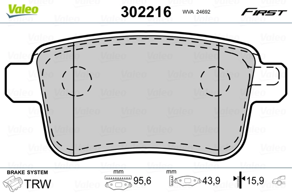 Brake Pad Set, disc brake FIRST 302216