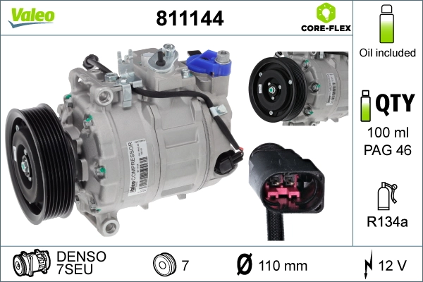 Compressor, air conditioning VALEO CORE-FLEX 811144