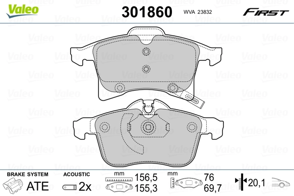 Brake Pad Set, disc brake FIRST 301860