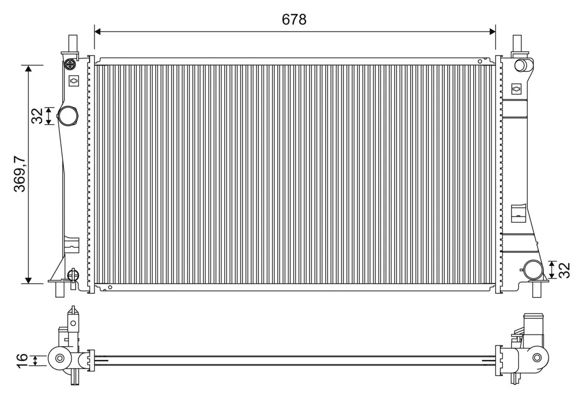 Radiator, engine cooling 701263