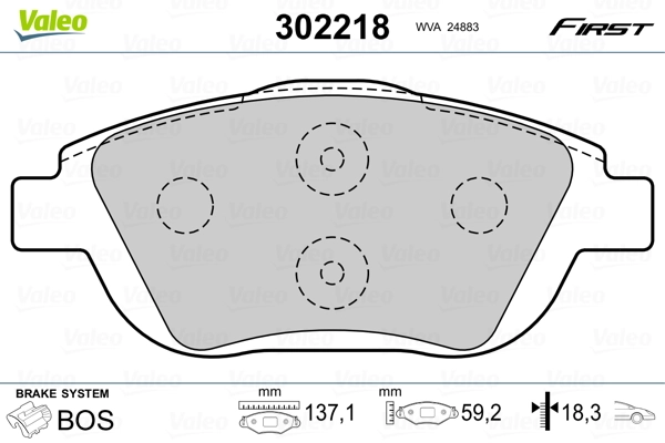 Brake Pad Set, disc brake FIRST 302218