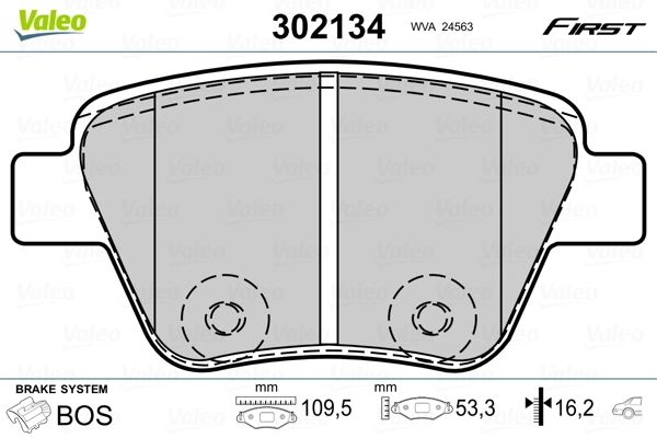 Brake Pad Set, disc brake FIRST 302134