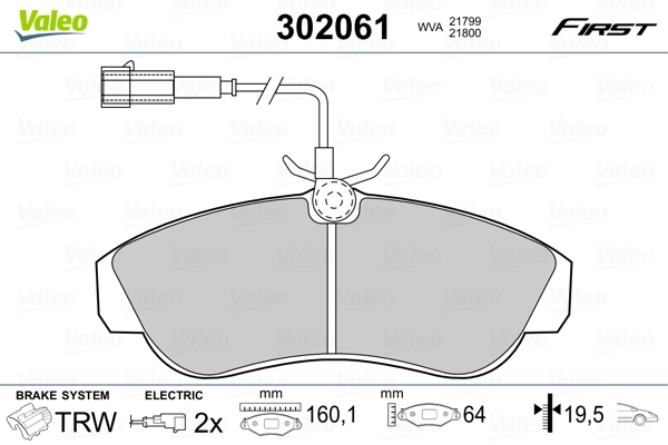Brake Pad Set, disc brake FIRST 302061