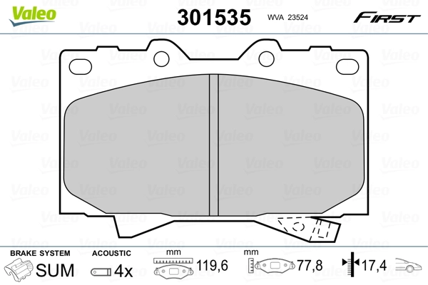 Brake Pad Set, disc brake FIRST 301535
