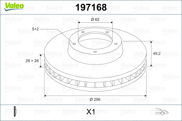 VALEO 197168 Brake Disc
