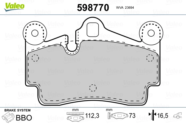 Brake Pad Set, disc brake 598770