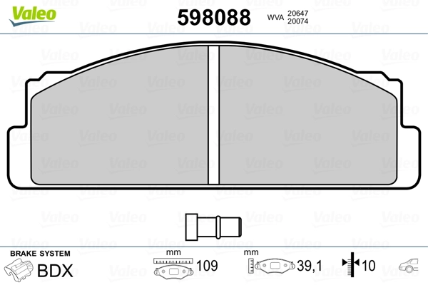 Brake Pad Set, disc brake 598088