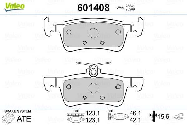 Set bantalan rem, rem cakram 601408