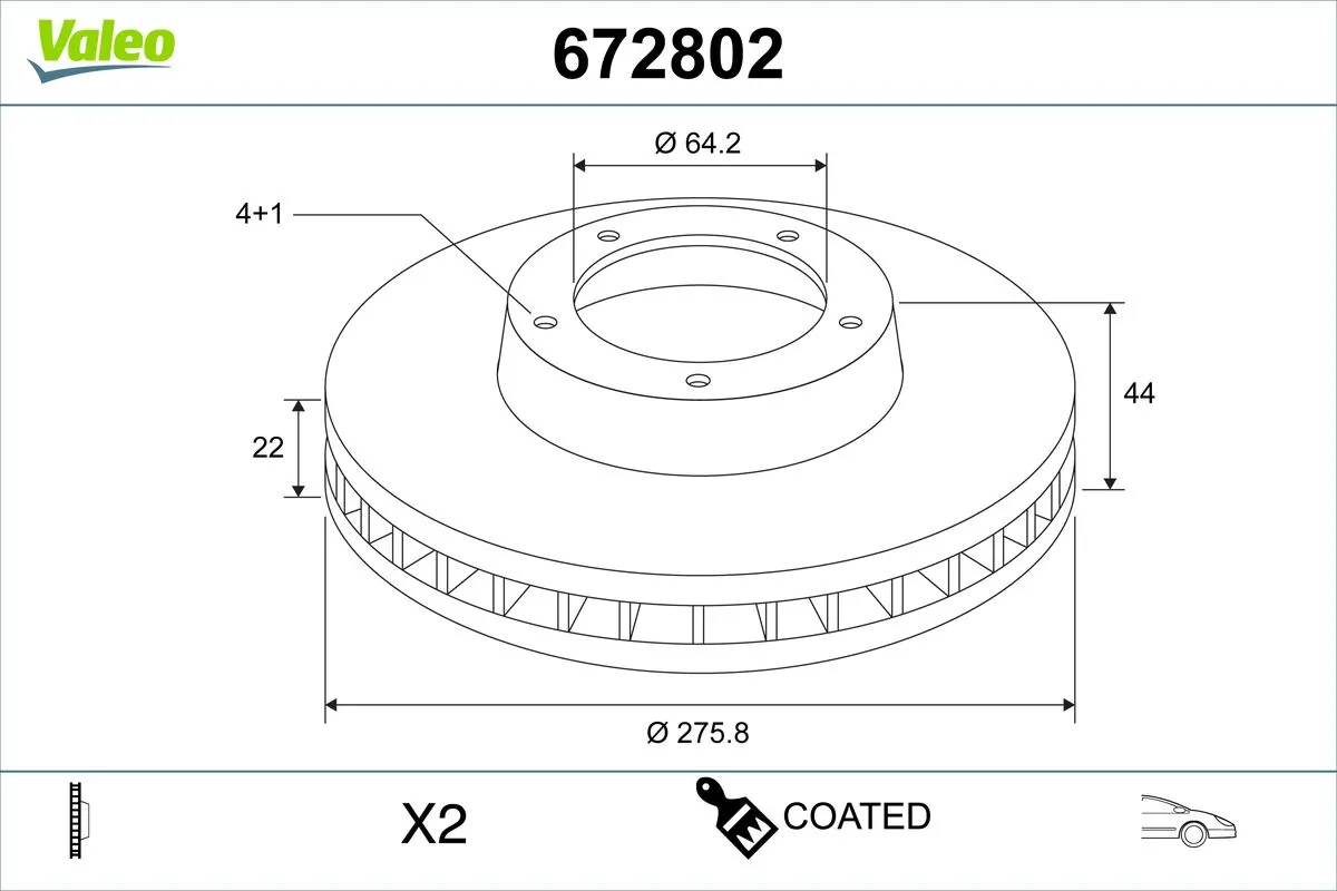 Brake Disc COATED 672802