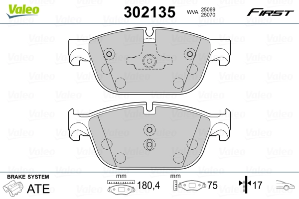 Brake Pad Set, disc brake FIRST 302135