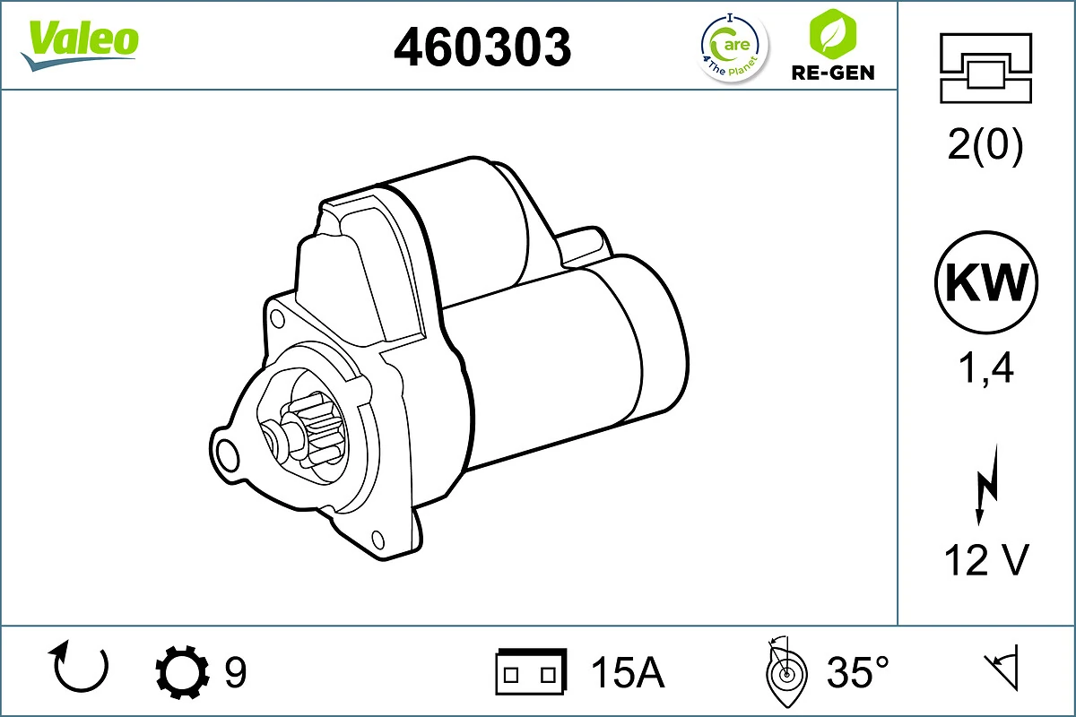 Starter VALEO RE-GEN REMANUFACTURED 460303
