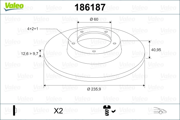 VALEO 186187 Brake Disc