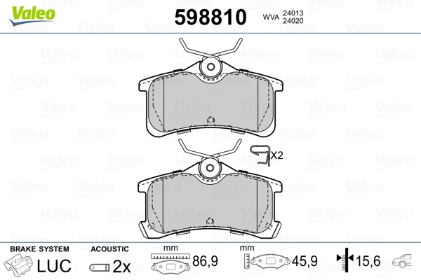 Brake Pad Set, disc brake 598810