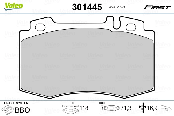 Brake Pad Set, disc brake FIRST 301445
