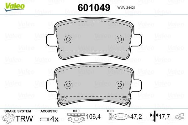 Brake Pad Set, disc brake 601049