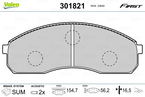 Brake Pad Set, disc brake FIRST 301821