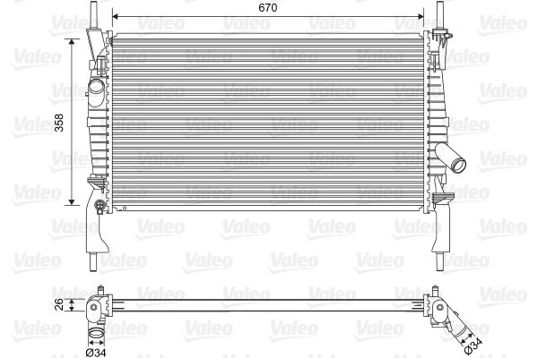 Radiator, engine cooling 701606