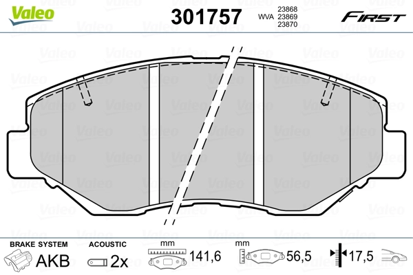 Brake Pad Set, disc brake FIRST 301757