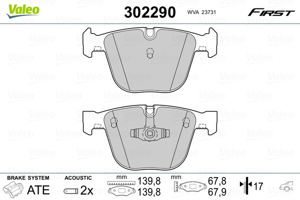 Brake Pad Set, disc brake FIRST 302290