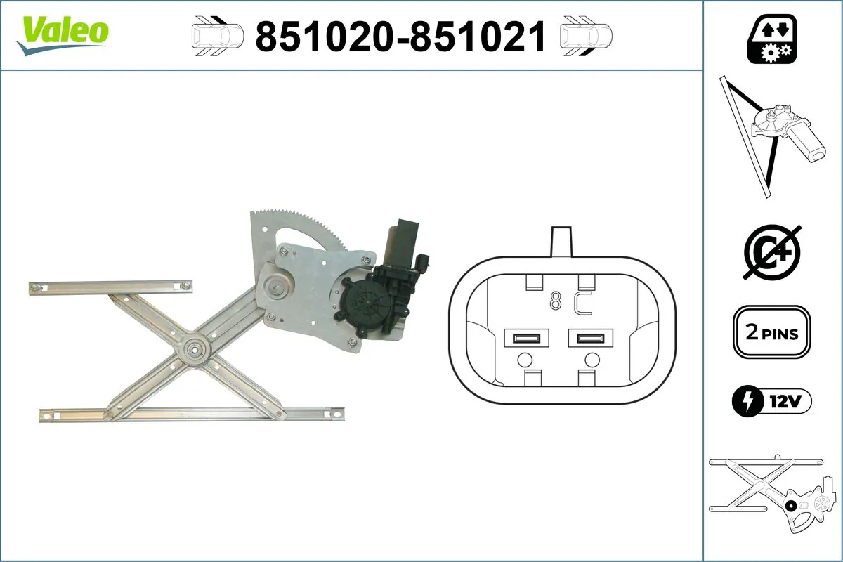 VALEO 851020 Window Regulator