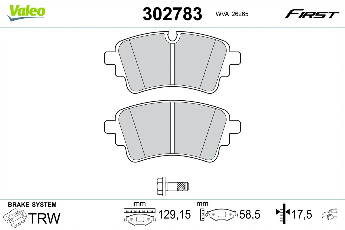 Brake Pad Set, disc brake FIRST 302783
