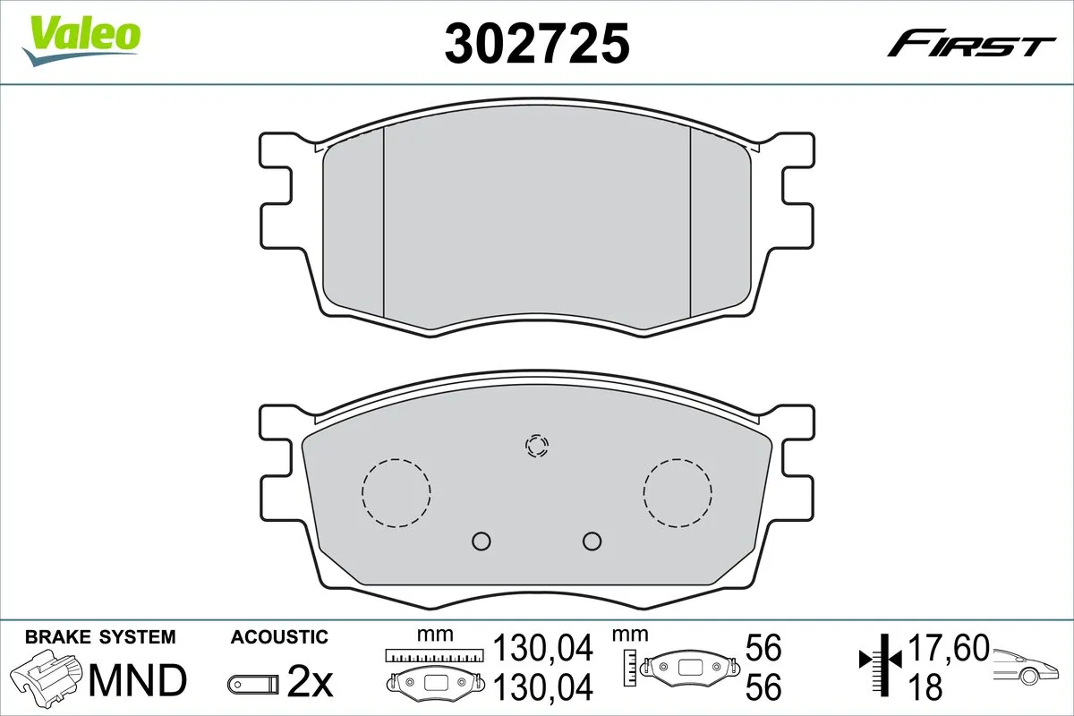Brake Pad Set, disc brake FIRST 302725