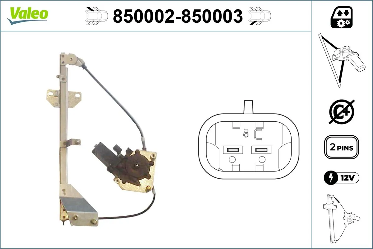 VALEO 850002 Window Regulator