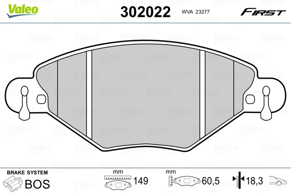 Brake Pad Set, disc brake FIRST 302022