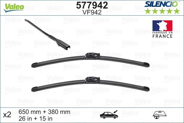 Wiper Blade SILENCIO FLAT BLADE SET 577942
