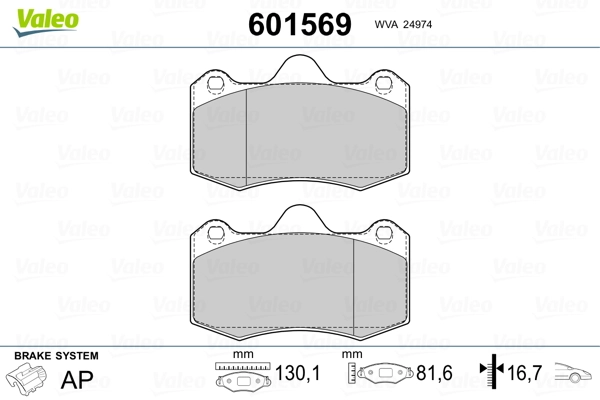 VALEO 601569 Brake Pad Set, disc brake