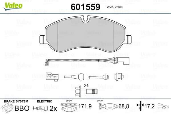 VALEO 601559 Brake Pad Set, disc brake