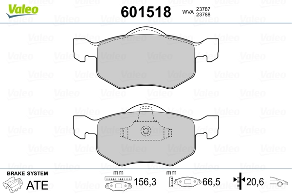 VALEO 601518 Brake Pad Set, disc brake