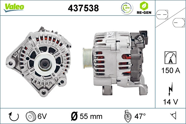 Alternator VALEO RE-GEN REMANUFACTURED 437538
