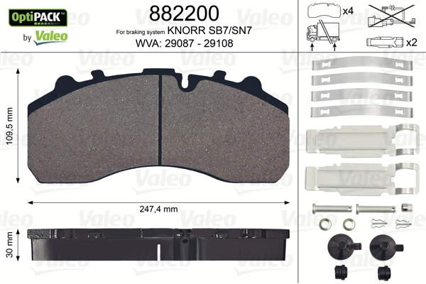 Brake Pad Set, disc brake OPTIPACK 882200