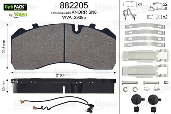 VALEO 882205 Brake Pad Set, disc brake