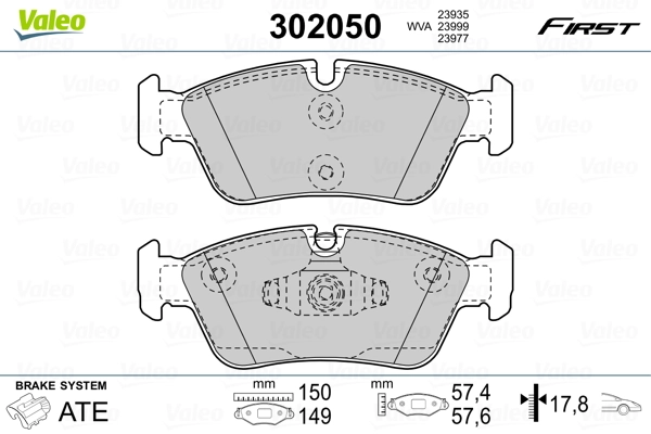 Brake Pad Set, disc brake FIRST 302050