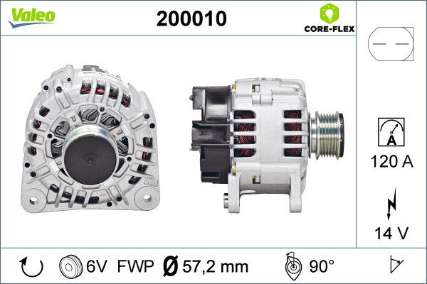 Alternator VALEO CORE-FLEX 200010