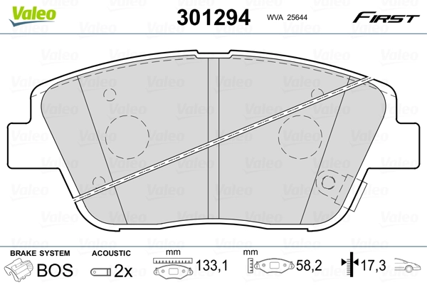 VALEO 301294 Brake Pad Set, disc brake