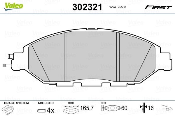 Brake Pad Set, disc brake FIRST 302321