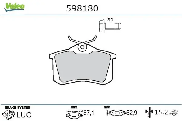 Brake Pad Set, disc brake 598180