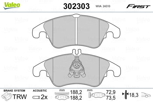 Brake Pad Set, disc brake FIRST 302303