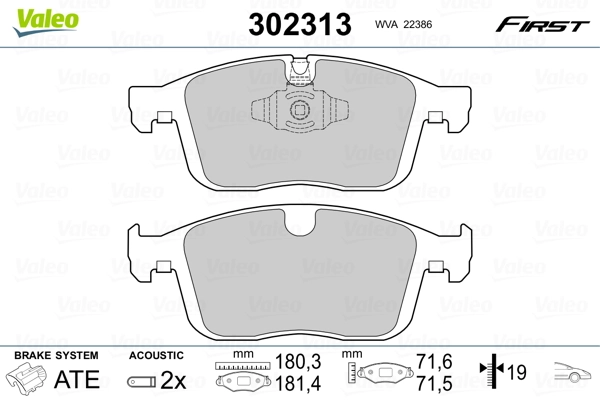 Brake Pad Set, disc brake FIRST 302313