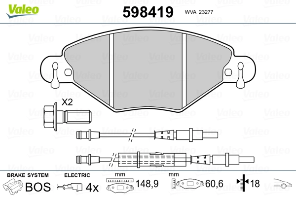 Brake Pad Set, disc brake 598419