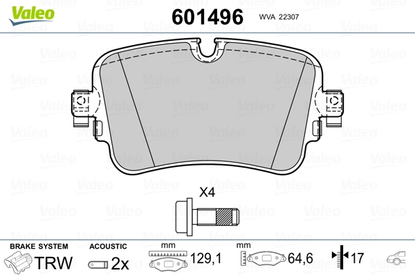 VALEO 601496 Brake Pad Set, disc brake