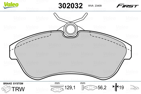Brake Pad Set, disc brake FIRST 302032