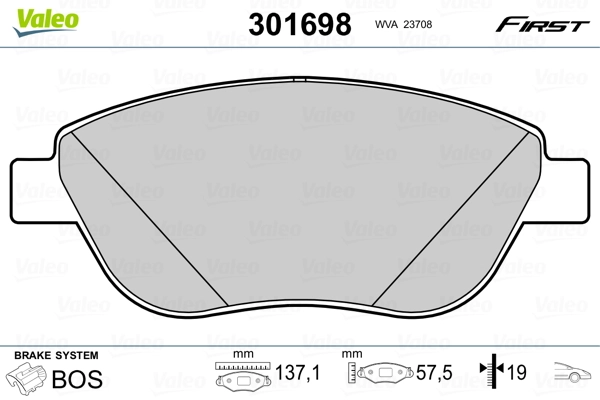 Brake Pad Set, disc brake FIRST 301698