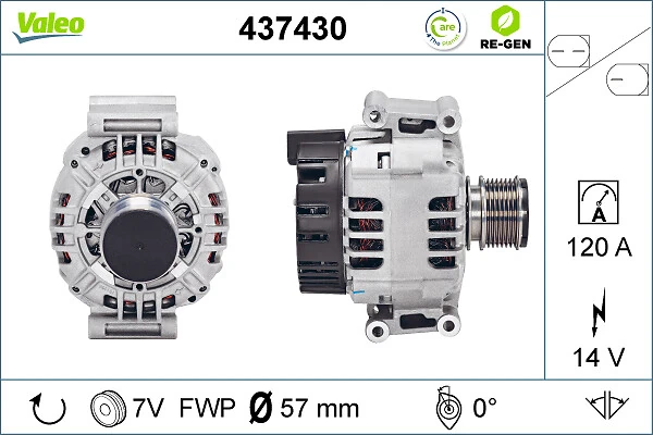 Alternator VALEO RE-GEN REMANUFACTURED 437430